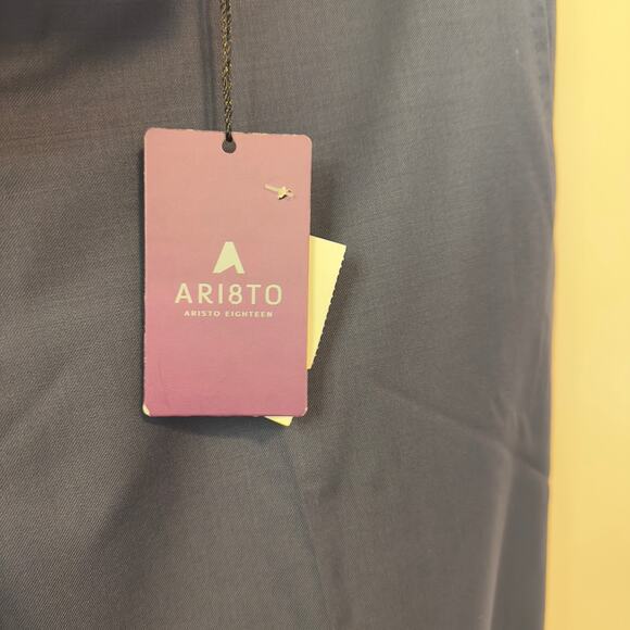 NWT AR18TO Aristo Eighteen Stirling Men’s Unhemmed Dress Pants Size 38 New Blue - Picture 9 of 9